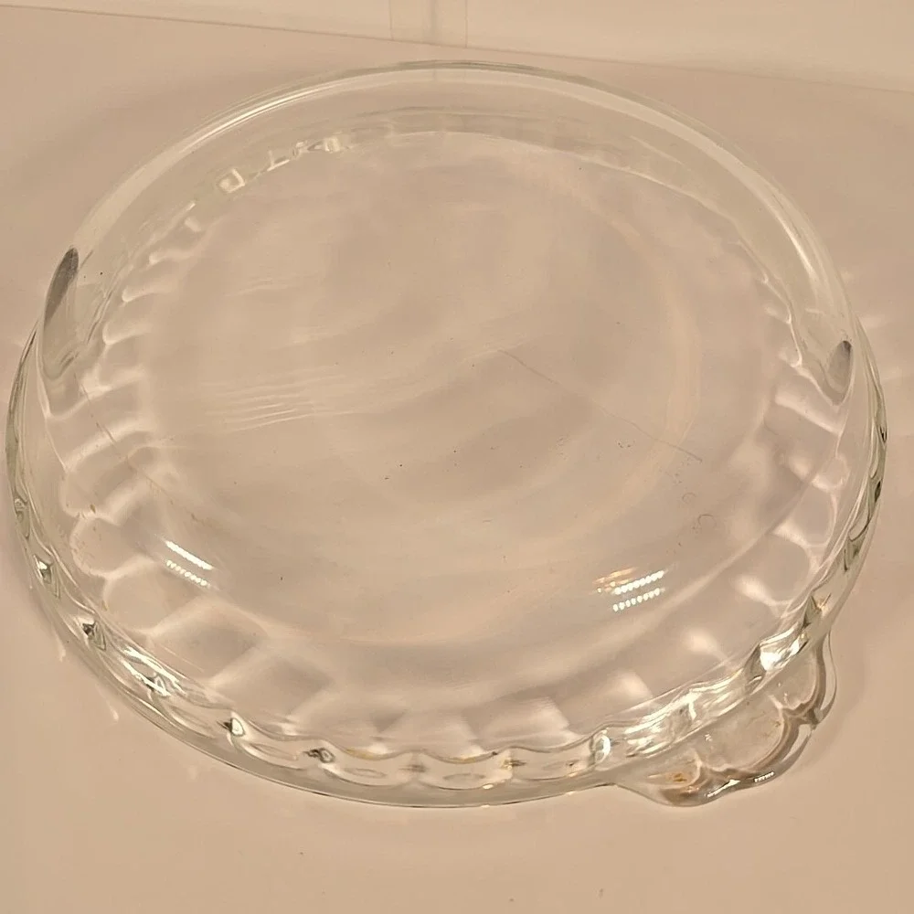 Handled Fluted Pyrex‎ Glass Pie Plate #229 9.5